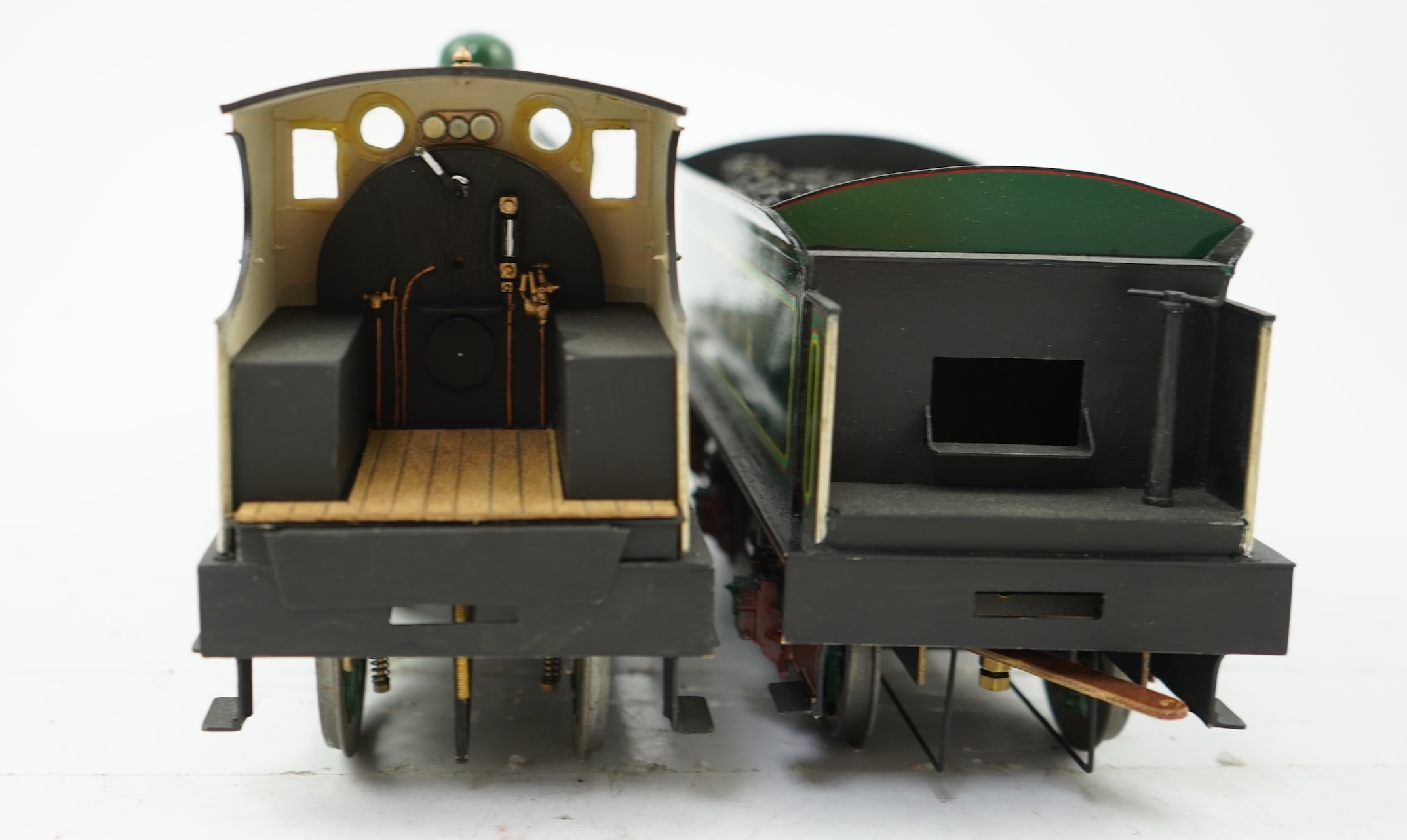 A Gauge One Cherry Scale Models No.70 South East and Chatham Railway D Class, 737, 4-4-0 tender locomotive, powered for two rail operation.